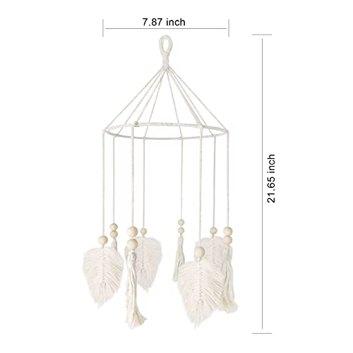 Boho Crib Mobile Neutral Baby Nursery Decor