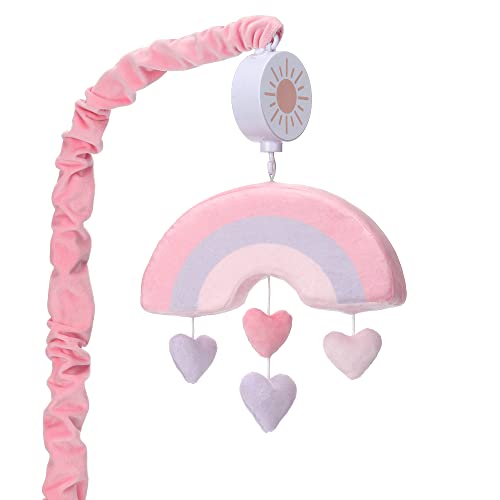 Bedtime Originals Rainbow Hearts Musical Crib Mobile Pink Purple Love