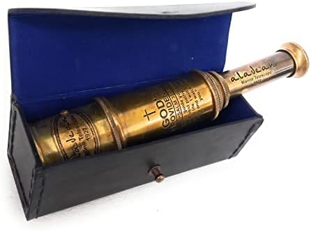 ALADEAN 16 Inch Brass Spyglass Telescope with Psalm 328 Engraving