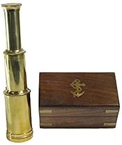 6 Inch Bright Brass Pirate Telescope Nautical Box 3 Pack