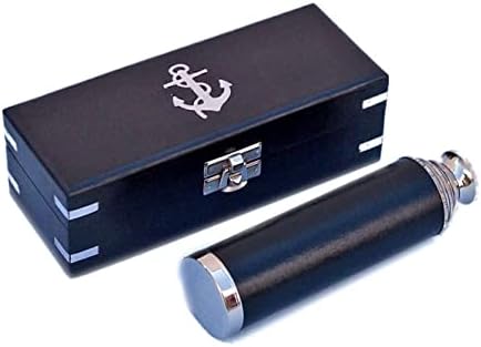 Hampton Nautical Captains Spyglass Telescope with Black Rosewood Box