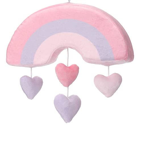 Bedtime Originals Rainbow Hearts Musical Crib Mobile Pink Purple Love