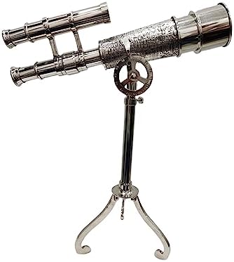 Vintage Antique Brass Telescope with Tripod Display