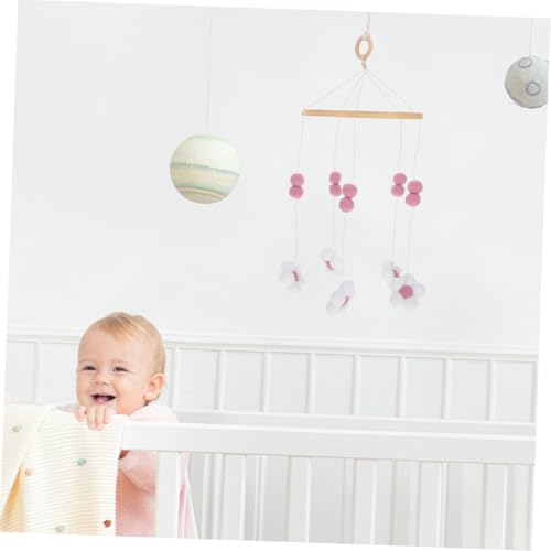 KESYOO Flower Pom Poms Crib Mobile for Girls