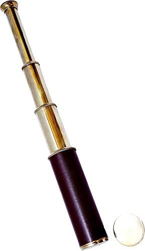 Antiqueex Nautical Pirate Brass Telescope with Wooden Case
