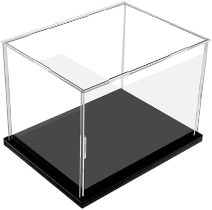 Clear Acrylic Display Case with Black Base for Collectibles