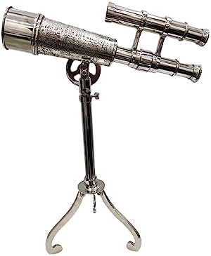 Vintage Antique Brass Telescope with Tripod Display