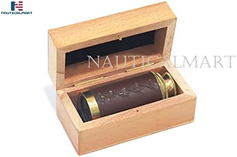 NauticalMart Brass Telescope with Wooden Box