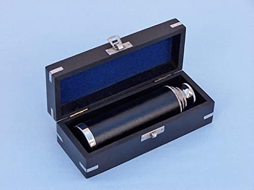 Hampton Nautical Captains Spyglass Telescope with Black Rosewood Box