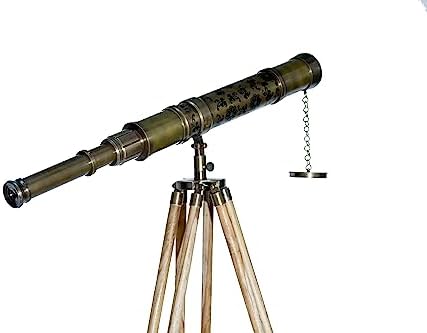 Antique Brass Flower Designer Telescope Floor Stand