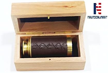 6 Inch Handheld Brass Telescope with Wooden Box 1