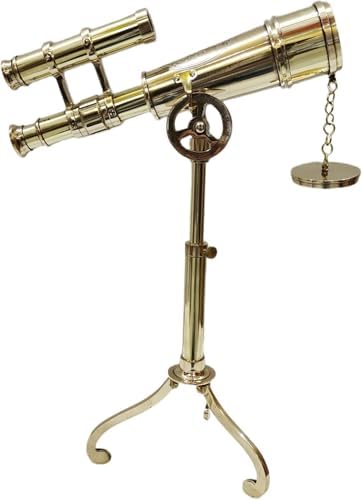 Antiqueex Vintage Brass Tube Telescope with Tripod
