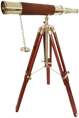 Nautical Brass Telescope with Wooden Tripod