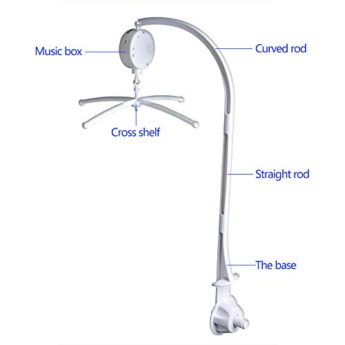 AGPTEK Baby Crib Mobile Holder 28 Inch Wind Up Music Box