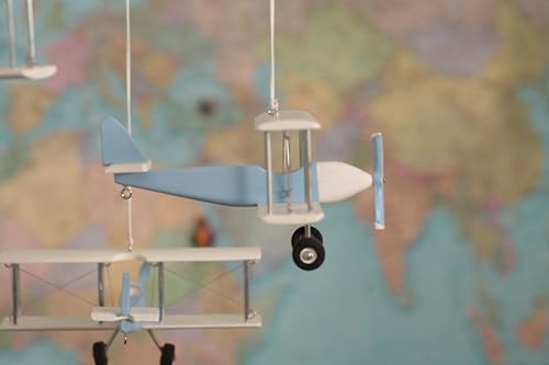 Handcrafted Wooden Airplane Mobile for Baby Room