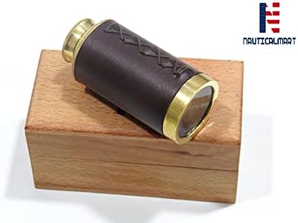 6 Inch Handheld Brass Telescope with Wooden Box 1