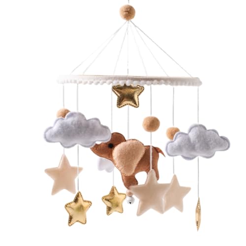 EUBUY Baby Mobile with Felt Balls and Elephant Design