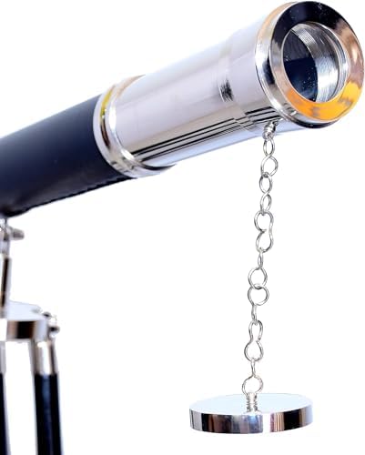 Handmade Chrome Nickel Finish Royal Telescope Nautical Marine Adjustable Wooden Tripod Stand