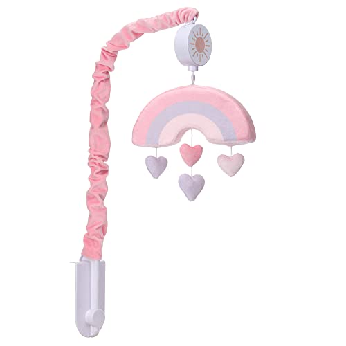 Bedtime Originals Rainbow Hearts Musical Crib Mobile Pink Purple Love