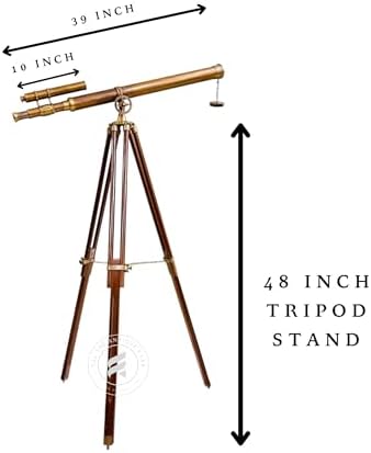 TAL Antique Brass Telescope with Tripod Stand