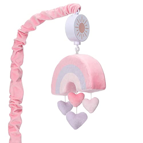 Bedtime Originals Rainbow Hearts Musical Crib Mobile Pink Purple Love