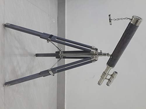 Thor Instruments Nautical Navy Brass Telescope with Wooden Tripod Stand