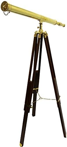 Handcrafted Nautical Harbor Master Brass Telescope with Tripod Stand