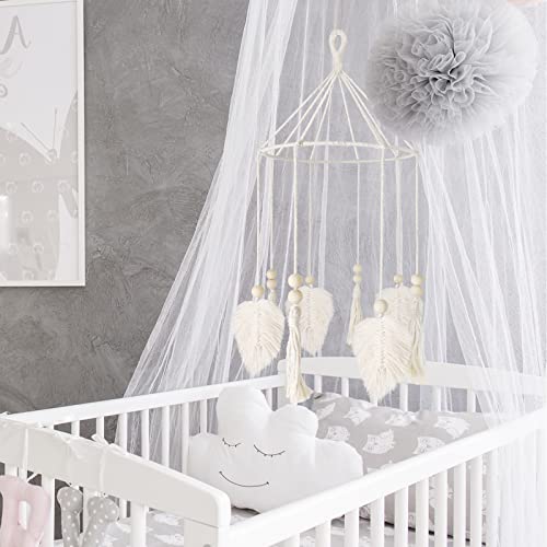 Boho Crib Mobile Neutral Baby Nursery Decor