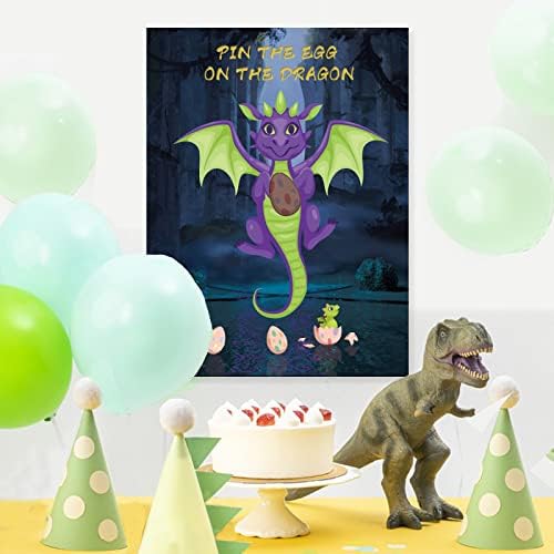 Dragon Party Game Pin The Bow On The Dragon 36 Pack Egg Stickers