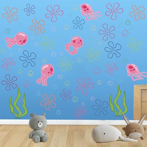 Undersea Birthday Bubble Sticker Set - 156pcs 6 Sheets 30x20cm Static Cling Removable