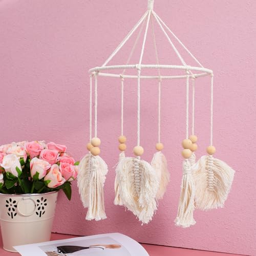 Boho Crib Mobile with Neutral Soothing Tones