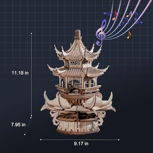 RUIFAM 3D Wooden Puzzle Lotus Pavilion
