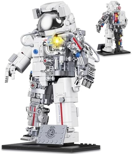 Space Astronaut Building Set with LED Light for Adults and Kids 6