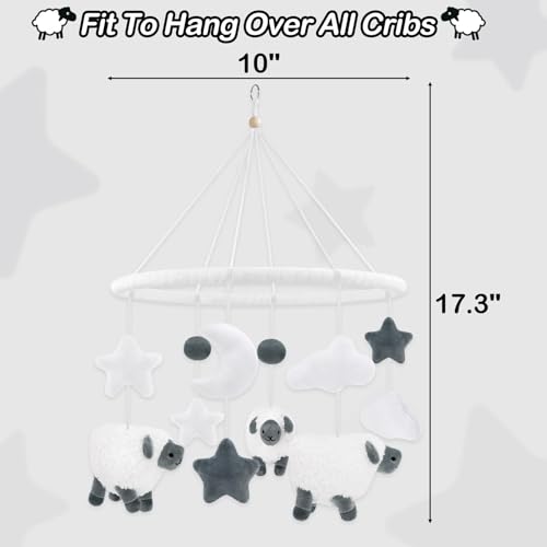 Gicoherero Sheep Baby Crib Mobile Neutral Farm Animal Hanging Decor
