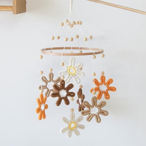 Woven Daisy Crib Mobile for Girls and Boys