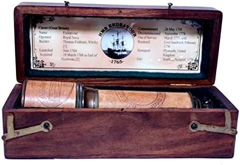 Handmade Brass Telescope with Box 17 Inches