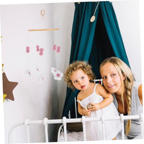KESYOO Flower Pom Poms Crib Mobile for Girls