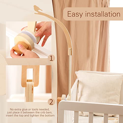 Beech Wood Mobile Holder for Baby Room Decor