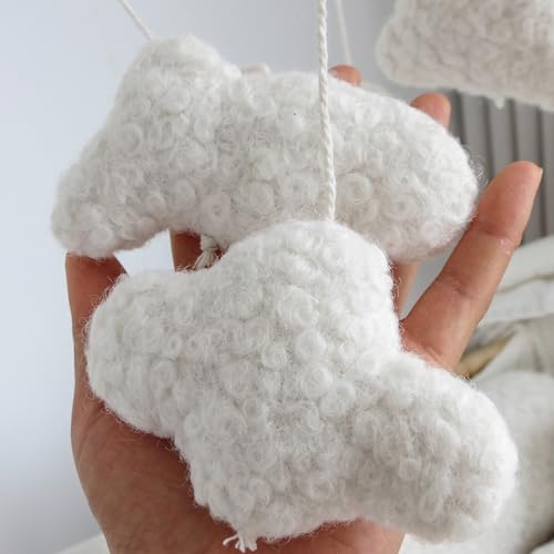 Boucle Cloud Mobile for Crib Boho Decor