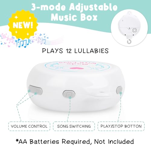 Montessori Crib Mobile with 3-Mode Music Box