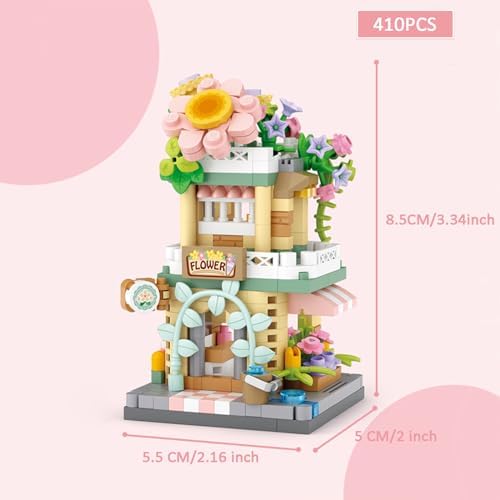 4 Mini City Shop Building Blocks Model Set for Kids