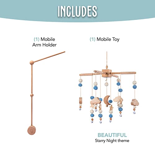 BlueMello Starry Night Crib Mobile and Holder Set