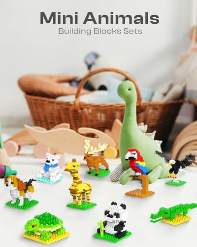 Kimiangel Mini Animal Building Blocks 12 Pack for Kids Party Favors