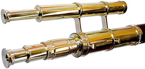 Spyglass Magnification Telescope with Brass and Leather Stand