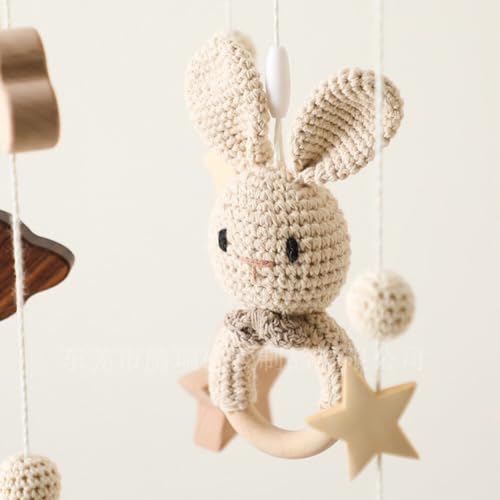 Bunny Baby Crib Mobile - Neutral Hand-Crocheted Decor