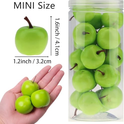 27 Pcs Mini Artificial Green Apples for Home Decor
