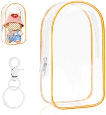 Clear Figure Display Bag with Keychain for Dolls