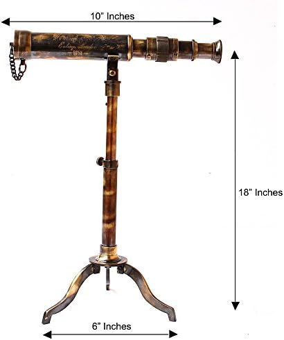 Vintage Brass Telescope with Extendable Tripod