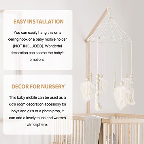 Boho Crib Mobile Neutral Baby Nursery Decor