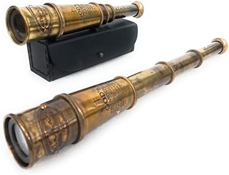 ALADEAN 16 Inch Brass Spyglass Telescope with Psalm 328 Engraving
